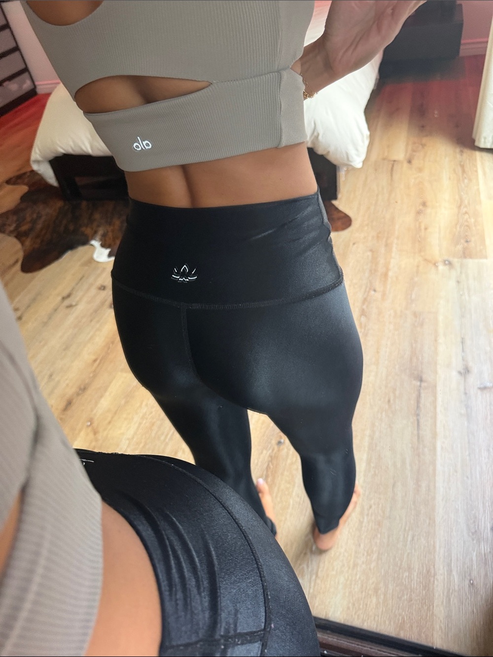 Yoga Glossy Black Kids High-Waist Leggings